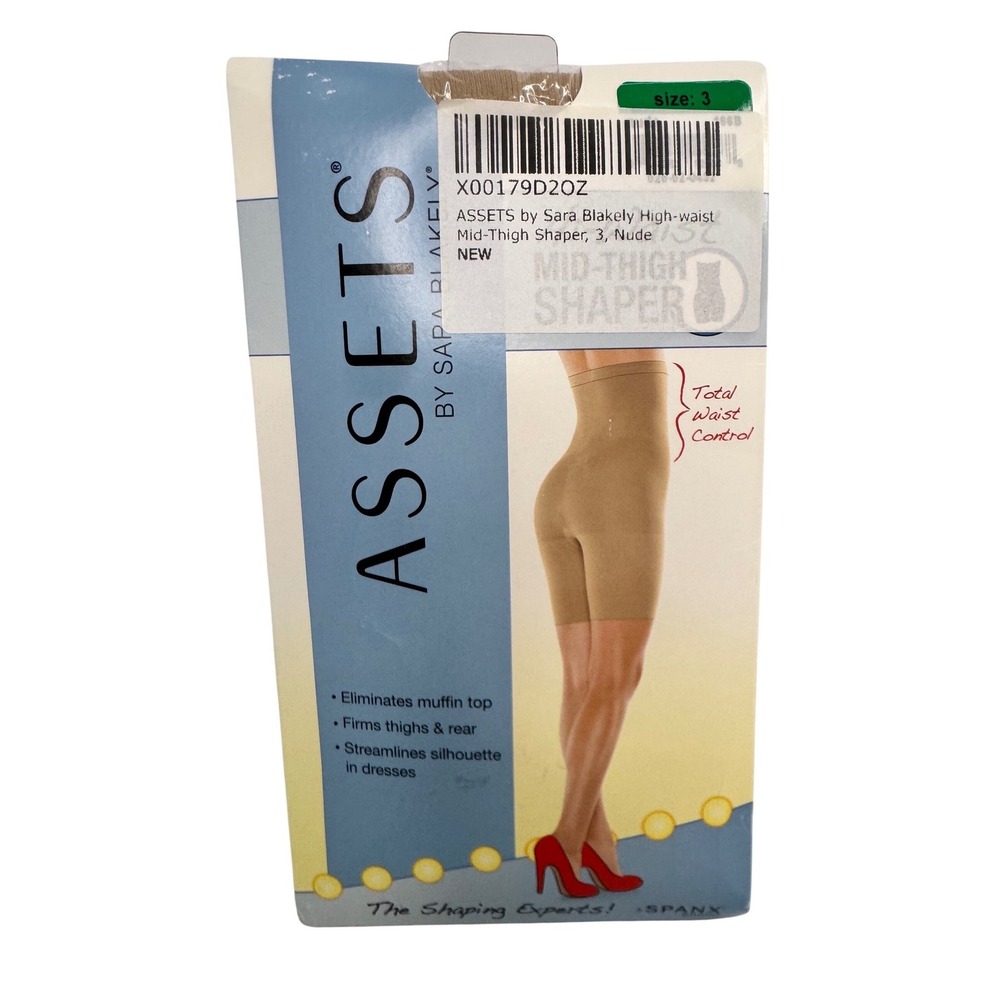 Assets by Sara Blakely High-Waist Mid-Thigh Shaper Nude Size‎ 3 Firm Control NEW